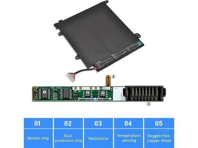 Alt view image 5 of 7 - HXPKH BT2107-B Laptop Battery for EPSOP BT2107-B Laptop Battery 7.6V 2725mAh/20Wh