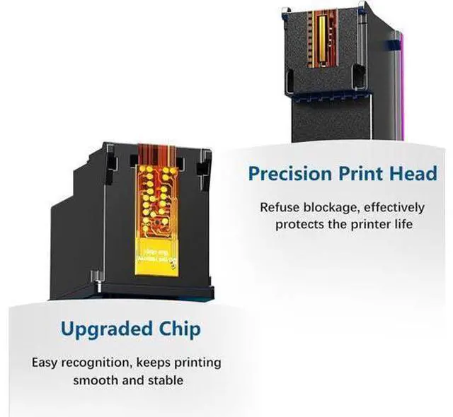 Alt view image 4 of 7 - 3X Capacity 67XL Ink Cartridge Replacement Ink 67 Black XL HP67 HP67XL 2700 2700e 2752 2752e 2742e 2755 2755e 4100 4100e 4152e 4155e Envy 6000 6055e 6055 6400 6458 6458e 6455e Printer (2-Pack)