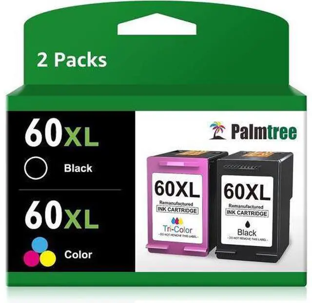 Main image of 60XL Ink Cartridge Remanufactured 60 Ink Cartridge Combo Pack Color and Black 60XL use with PhotoSmart D110a C4680 C4780 C4795 DeskJet F4440 F4480 ENVY 100 110 120 (1 Black, 1 Tri-Color)
