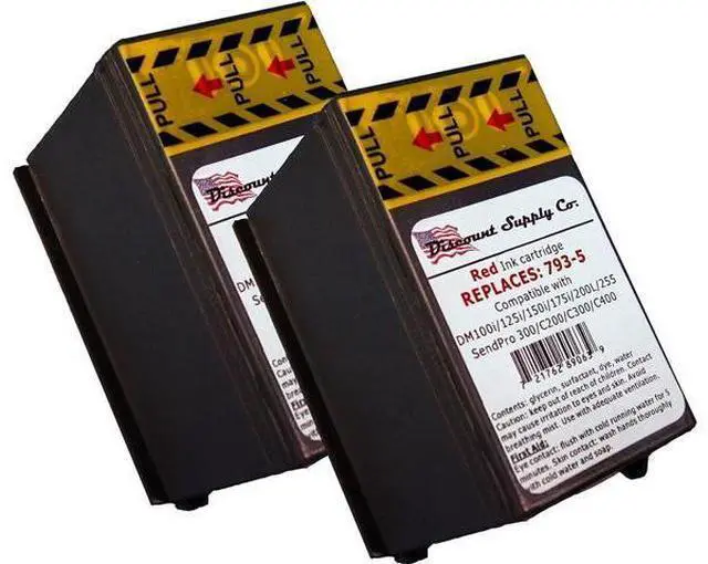 Main image of Discount Supply Company 2-Pack Compatibe 793-5 Red Ink Cartridge for P700, DM100i, DM125i, DM150i, DM175i, DM200L, DM225 Postage Meters