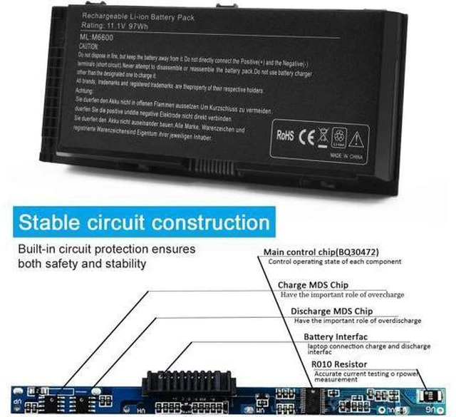 Alt view image 4 of 7 - LQM 11.1V 97Wh 9-Cell New Laptop Battery for Dell Precision M4600 M4800 M6600 M6700 M6800 PN:FV993 FJJ4W PG6RC 7DWMT JHYP2 K4RDX KJ321 R7PND RY6WH