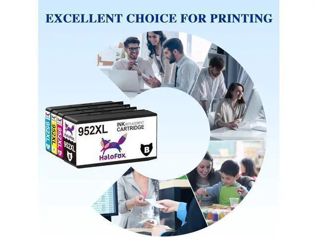 Alt view image 6 of 6 - HaloFox Remanufactured Ink-Cartridge Replacement 952 XL 952XL with Updated Chips OfficeJet Pro 8710 8720 7720 7740 8740 8715 8730 8725 8702 8216 8210 Printer Ink (4-Pack)