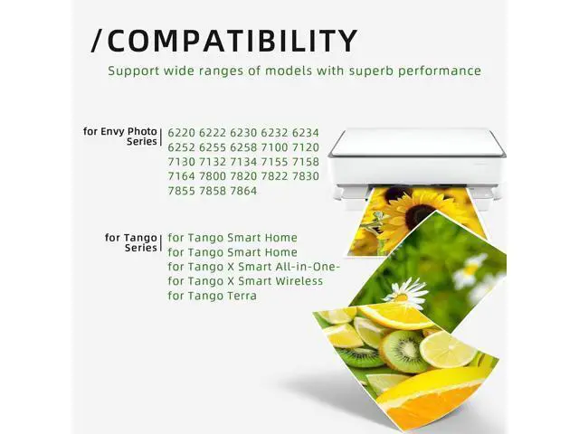 Alt view image 2 of 6 - Printer Ink 64 Replacement 64XL Black Ink Cartridge Work for Envy Photo 7858 7800 7155 7855 6255 7100 6252 7158 7164 6222 7120 7130 7255e 7955e 7958e for Tango X Wireless Printer (2 Black)