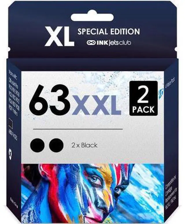 Alt view image 6 of 7 - INKjetsclub Compatible Ink Cartridge Replacement for 63XL Black High Yield Ink. Works Well with OfficeJet 3830 Envy 4520 4512 OfficeJet 4650 5255 3833 Deskjet 1112 2130 2132 Printers.2 Black