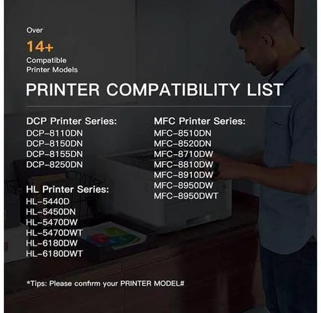 Alt view image 3 of 7 - E-Z Ink (TM) Compatible Toner Cartridge & Drum Unit Replacement for Brother TN750 DR720 High Yield to use with HL-5450DN HL-5470DW HL-6180DW MFC-8710DW MFC-8910DW MFC-8950DW (2 Toner 1 Drum Unit)