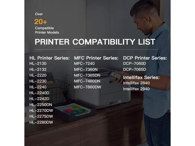 Alt view image 6 of 6 - E-Z Ink (TM) Compatible Toner Cartridge Replacement for Brother TN450 TN420 TN-450 TN-420 to use with HL-2270DW HL-2280DW HL-2230 HL-2240 MFC-7360N MFC-7860DW DCP-7065DN Intellifax 2840 2940 (4 Black)