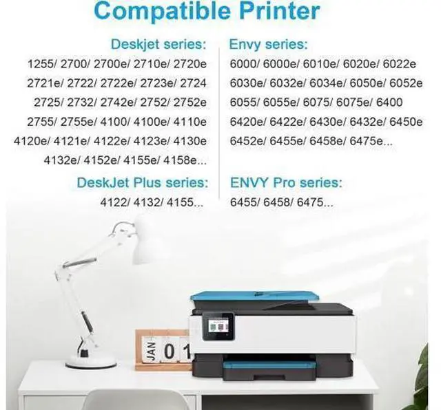 Alt view image 4 of 7 - 67XXL Replacement Ink 67/67XL Ink Cartridges Black/Color Combo Pack Compatible for Deskjet 2755e 2700 4155e 4100 2700e for Envy 6055e 6000 6455e 6400 Series Printer