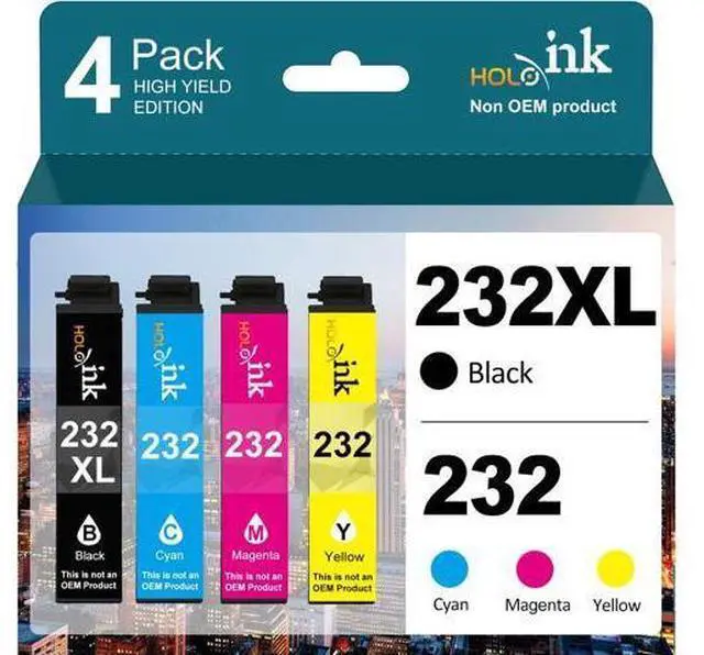 Main image of 232XL Remanufactured Ink Cartridge Replacement 232 Ink Cartridges T232 for Expression Home XP-4200 XP-4205 Workforce WF-2930 WF-2950 Printer (Black, Cyan, Magenta, Yellow, 4 Pack)