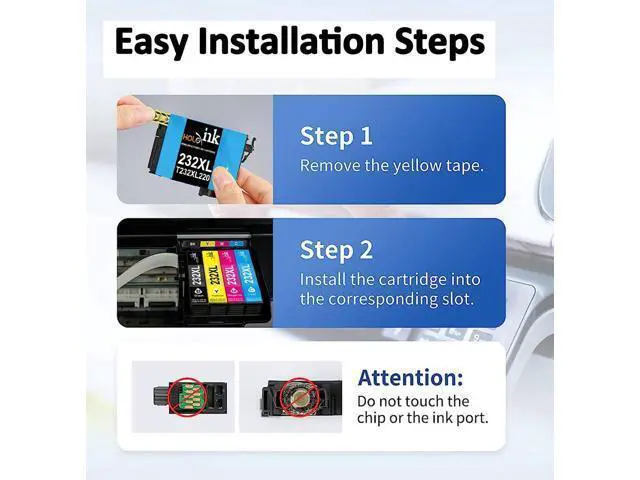 Alt view image 4 of 6 - 232XL Remanufactured Ink Cartridge Replacement 232 Ink Cartridges T232 for Expression Home XP-4200 XP-4205 Workforce WF-2930 WF-2950 Printer (Black, Cyan, Magenta, Yellow, 4 Pack)