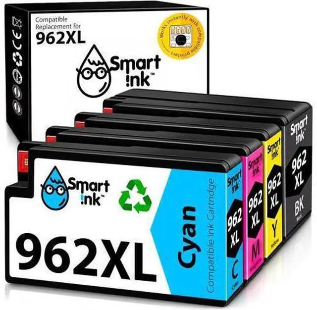 Main image of Smart Ink Compatible Ink Cartridge Replacement 962XL 962 XL (Black XL & C/M/Y XL 4 Combo Pack) to use with Officejet Pro 9015 9010 9018 9022 9025 9020 9019 9013 9016 Officejet 9012