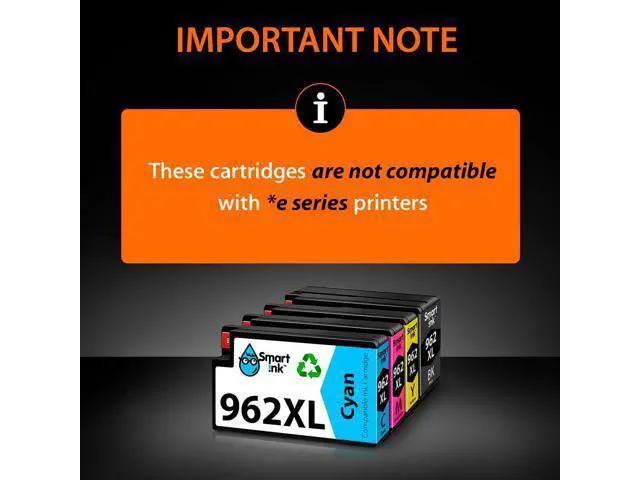Alt view image 2 of 7 - Smart Ink Compatible Ink Cartridge Replacement 962XL 962 XL (Black XL & C/M/Y XL 4 Combo Pack) to use with Officejet Pro 9015 9010 9018 9022 9025 9020 9019 9013 9016 Officejet 9012