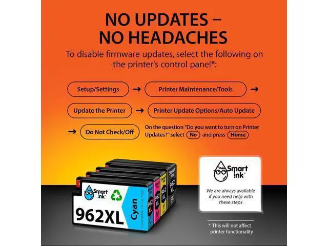 Alt view image 4 of 7 - Smart Ink Compatible Ink Cartridge Replacement 962XL 962 XL (Black XL & C/M/Y XL 4 Combo Pack) to use with Officejet Pro 9015 9010 9018 9022 9025 9020 9019 9013 9016 Officejet 9012