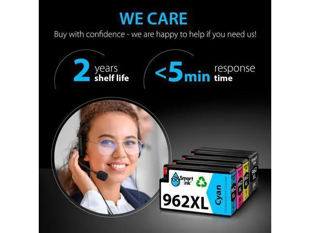 Alt view image 7 of 7 - Smart Ink Compatible Ink Cartridge Replacement 962XL 962 XL (Black XL & C/M/Y XL 4 Combo Pack) to use with Officejet Pro 9015 9010 9018 9022 9025 9020 9019 9013 9016 Officejet 9012