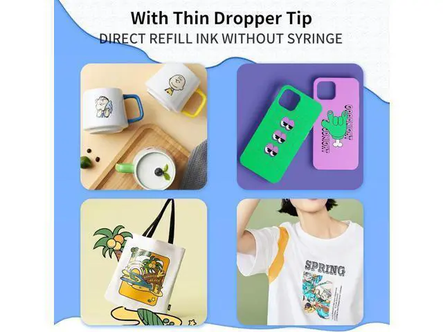 Alt view image 4 of 6 - Welacer DTF Ink Premium 6x100ml Heat Transfer Ink Conversion Kit Refill L1800, R2400, L800, 1430, P400,P800,R2000,XP-15000 All DTF Printers,for DTF Film(White Cyan Magenta Yellow Black)