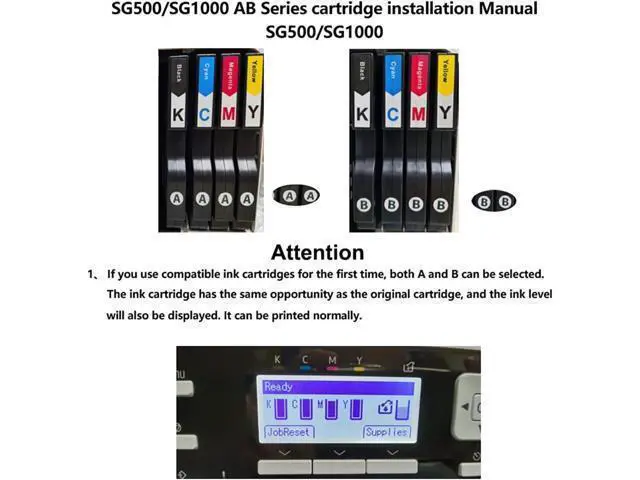 Alt view image 6 of 7 - Primer Ink SG500 SG1000 Sublimation Ink Cartridge Compatible for Sawgrass Virtuoso SG500 SG1000 Printer (1*Black, 1*Cyan,1*Magenta, 1*Yellow 4-Pack) B Series