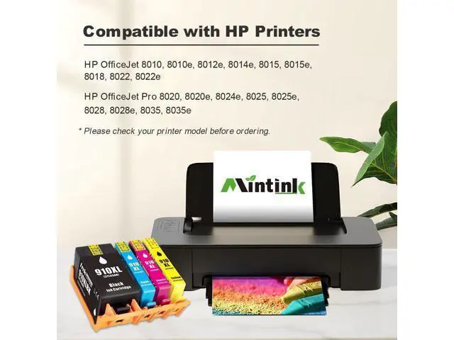 Alt view image 2 of 7 - Mintink 910XL Ink Cartridges Combo Pack Printers, Remanufactured 910 XL Ink Cartridge Replacement for OfficeJet Pro 8025e 8020 8022 8025 8028 8034 8035 (4 Pack) HP910XL HP910
