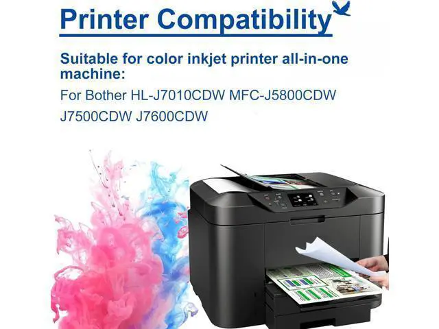 Alt view image 2 of 7 - LC417XL High Yield Ink Cartridges,Compatible for Brother LC417 BK Ink Cartridges,Work for Brother HL-J7010CDW MFC-J5800CDW J7500CDW J7600CDW Printers Black