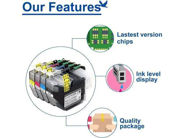 Alt view image 4 of 7 - LC417XL High Yield Ink Cartridges,Compatible for Brother LC417 BK Ink Cartridges,Work for Brother HL-J7010CDW MFC-J5800CDW J7500CDW J7600CDW Printers Black