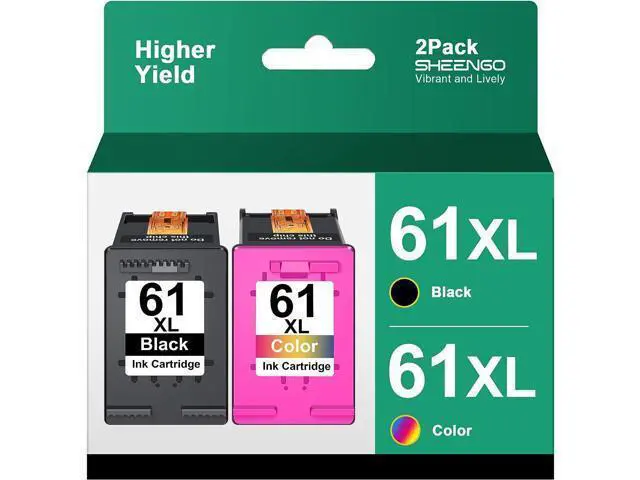 Main image of 61XL Ink Cartridge Combo Pack High Yield Replacement 61 Ink Work with Envy 5530 4500 4502 5534, Deskjet 1000 1010 3050 1056 1510, Officejet 4635 4630 Series Printer (Black, Tri-Color, 2-Pack)