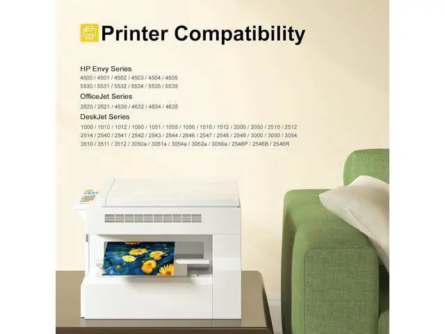 Alt view image 3 of 6 - 61XL Ink Cartridge Combo Pack High Yield Replacement 61 Ink Work with Envy 5530 4500 4502 5534, Deskjet 1000 1010 3050 1056 1510, Officejet 4635 4630 Series Printer (Black, Tri-Color, 2-Pack)