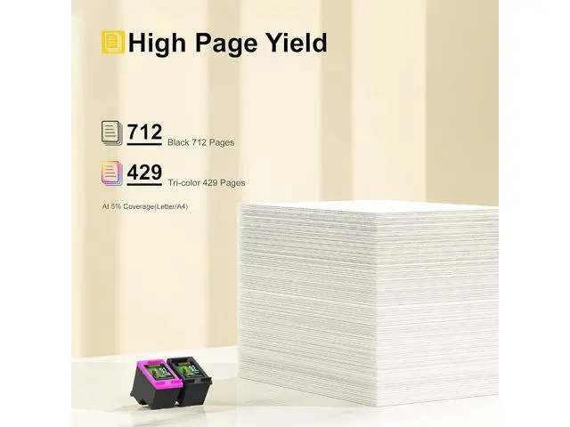 Alt view image 4 of 6 - 61XL Ink Cartridge Combo Pack High Yield Replacement 61 Ink Work with Envy 5530 4500 4502 5534, Deskjet 1000 1010 3050 1056 1510, Officejet 4635 4630 Series Printer (Black, Tri-Color, 2-Pack)