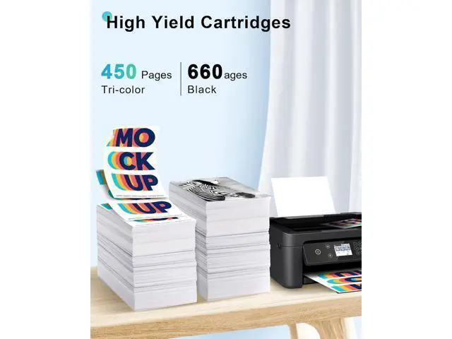 Alt view image 3 of 7 - 62XL Ink Cartridge Black and Color Combo Pack High Yield Replacement 62 Ink 62XL for Envy 7640 7645 5660 5642 5540 for OfficeJet 8040 5746 5745 5740 5740 258 250 200 Printer (1 Black,1 Color)