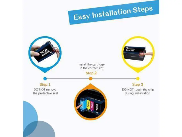 Alt view image 7 of 7 - Colorking Remanufactured Ink Cartridge Replacement 962XL 962 XL OfficeJet Pro 9015 9025 9010 9018 9020 9012 Printer HP962 962 XL 962XL Ink (High Yield, 5 Combo Pack)