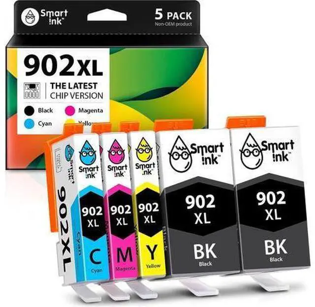 Main image of Smart Ink Compatible Ink Cartridge Replacement 902 XL 902XL (2 Black XL & C/M/Y XL 5 Combo Pack) to use with Officejet Pro 6978 6968 6974 6975 6960 Officejet 6951 6954 6956 6958 Printers