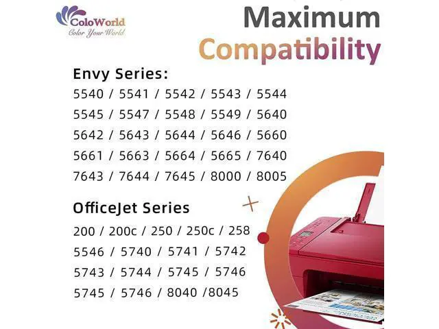 Alt view image 2 of 7 - ColoWorld 62XL Color Ink Cartridges 62 Color Ink Cartridges, Compatible for Envy 7640 5660 5540 5661 5642 5640 5640 5663 5544 5542 5549 for OfficeJet 5740 250 5745 5746 200 Printer, 2 Pack