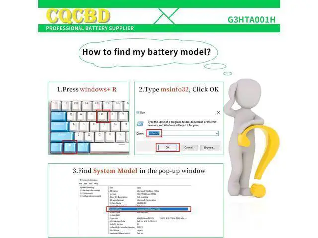 Alt view image 5 of 7 - CQCQ G3HTA001H Battery for 93HTA001H Compatible with Microsoft Surface Book 1st Gen Model 1785 Keyword Laptop (7.57V 8030mA)