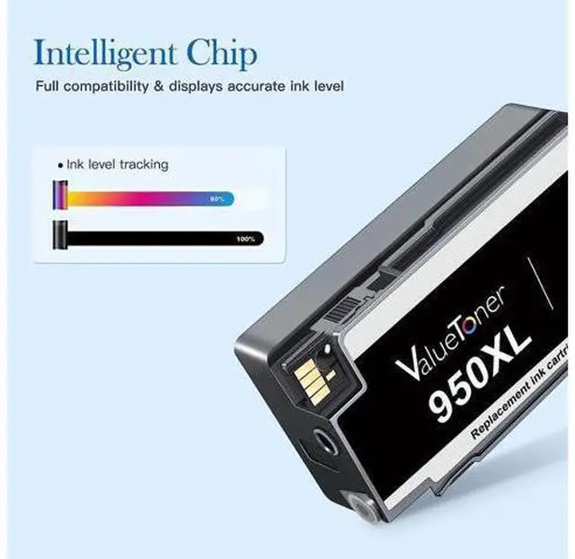 Alt view image 3 of 7 - Valuetoner Compatible Ink Cartridge Replacement 950XL 951XL 950 XL 951 XL for Officejet Pro 8600 8610 8100 8615 8620 8630 8660 251dw Printer 8 Pack (2 Black,2 Cyan,2 Magenta,2 Yellow)