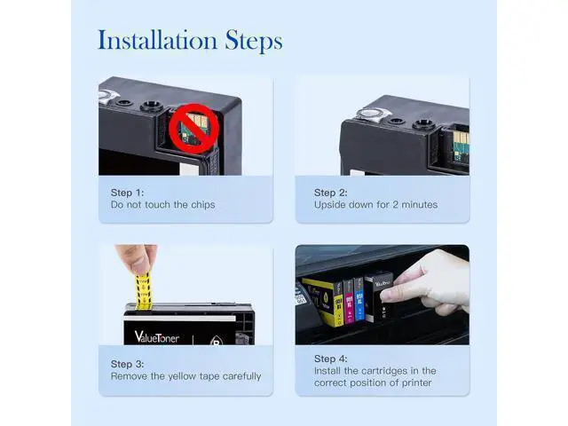 Alt view image 6 of 7 - Valuetoner Compatible Ink Cartridge Replacement 950XL 951XL 950 XL 951 XL for Officejet Pro 8600 8610 8100 8615 8620 8630 8660 251dw Printer 8 Pack (2 Black,2 Cyan,2 Magenta,2 Yellow)