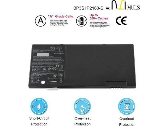 Alt view image 3 of 7 - MULS BP3S1P2160-S Laptop Battery for Getac F110 Tablet PC F110 GGA 734020 G2 G3 G4 BP3S1P2160 BP3S1P2160-S Bateria 11.4V 2160mAh 24WH