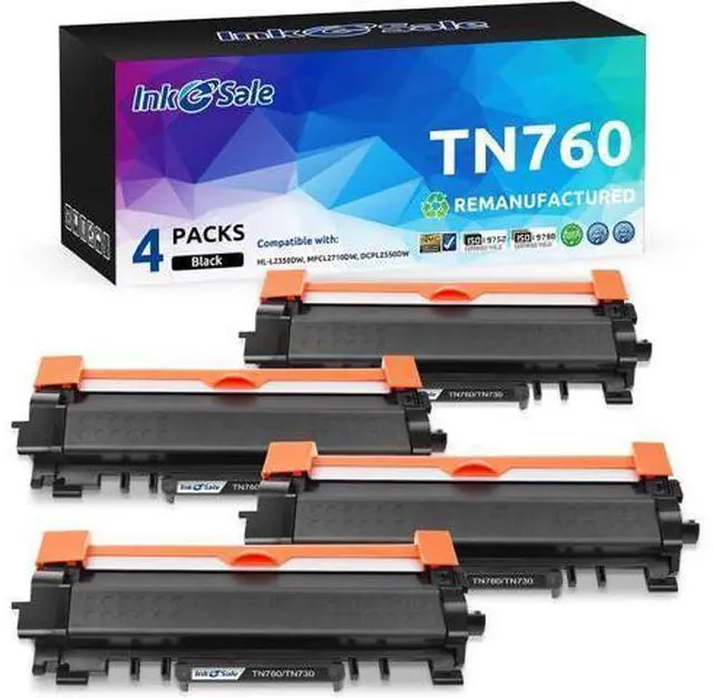 Main image of INK E-SALE 4 Packs Remanufactured TN760 Toner Cartridge Replacement TN760 TN730 TN770 for HL-L2325DW HL-L2350DW HL-L2370DW DCP-L2550DW MFC-L2690DW MFC-L2710DW MFC-L2717DW MFC-L2750DW