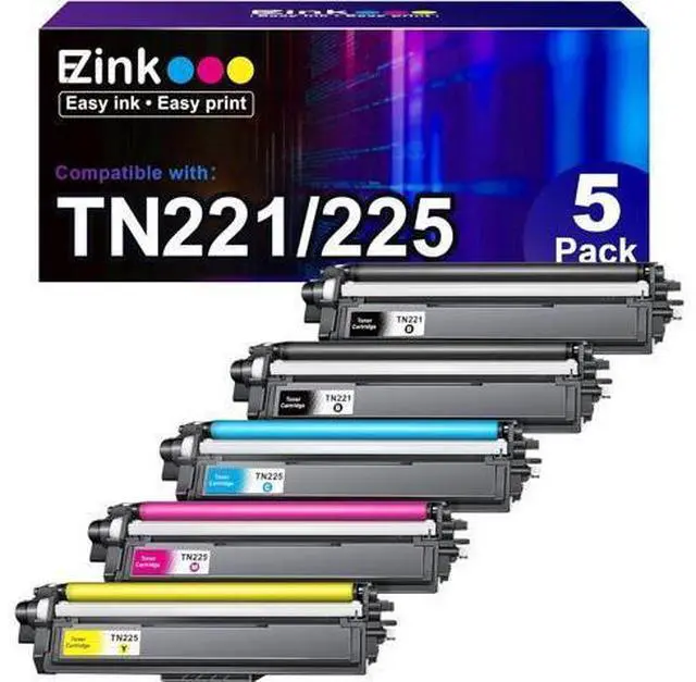 Main image of E-Z Ink (TM TN221 TN225 Compatible Toner Cartridge Replacement for Brother TN-221 TN-225 to Use with MFC-9130CW HL-3170CDW HL-3140CW MFC-9340CDW MFC-9330CDW (2 Black 1 Cyan 1 Magenta 1 Yellow, 5 Pack)