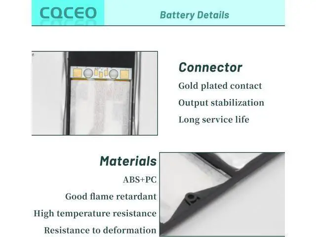 Alt view image 2 of 7 - CQCEO P21GU9 Laptop Battery for Microsoft Surface Pro 1 1514, Surface Pro 2 1601 10.6" Tablet Series 2ICP5/94/104 2ICP5/94/105 7.4V 42Wh 5676mAh