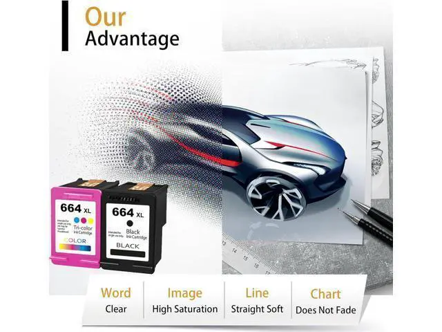 Alt view image 5 of 7 - 664XL High Yield Ink Cartridges, Compatible Deskjet Ink Advantage 1115 2135 2138 2675 2676 3635 3638 3835 4535 5075 5078 5275 5278 Printers - Estimated Yield 600 Pages (1 Black+1 Tri-Color)
