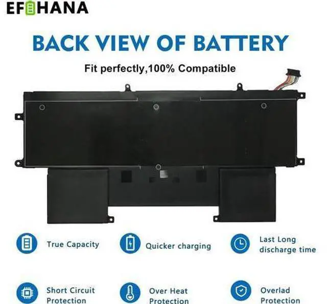 Alt view image 2 of 3 - EFOHANA EO04XL Laptop Battery Replacement for HP EliteBook Folio G1 V1C37EA Series Notebook E004XL E0O4XL 827927-1B1 827927-1C1 828226-005 HSTNN-I73C HSTNN-IB7I 7.7V 38Wh 4960mAh