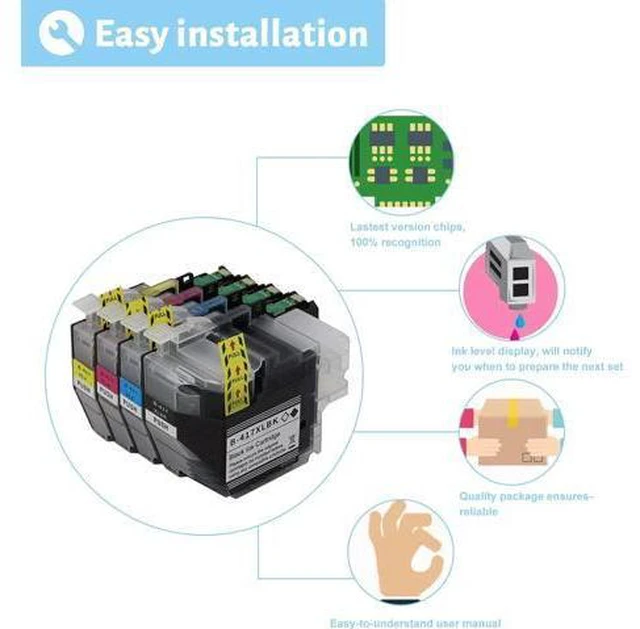 Alt view image 5 of 7 - Ink Cartridge for Brother LC417XL High Yield,Page Yield Up to 6000 Pages Black 5000 Pages Color Compatible J7010CDW J5800CDW J7500CDW J7600CDW Printer Black