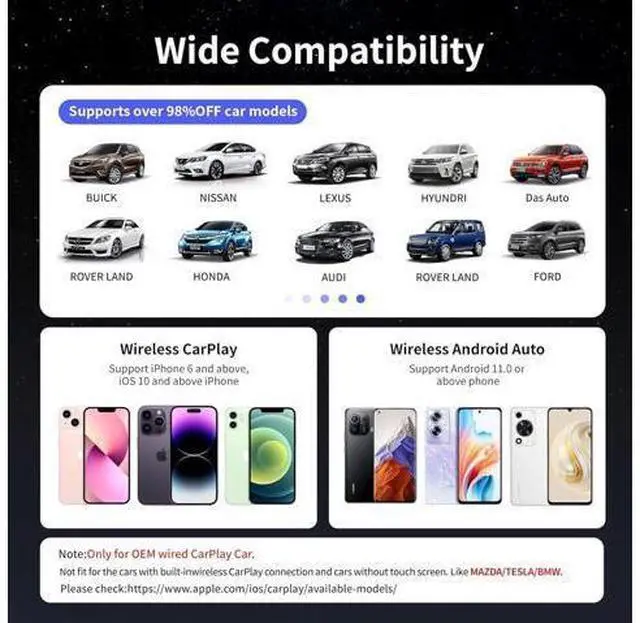 Alt view image 6 of 7 - Magic Carplay Ai Box 2.0 Max, Support Netflix/YouTube/Hulu/Tiktok/TF card etc., Qualcomm Multi-core Wireless Carplay and Android Car Adapter for OEM Wired Carplay Car