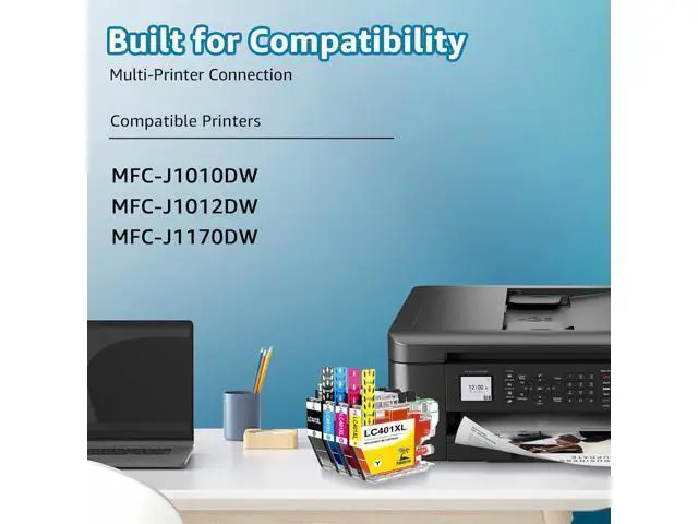 Alt view image 2 of 7 - Palmtree LC401XL Compatible Ink Cartridge Replacement LC401 LC 401 LC401XL LC401 XL to use with Brother MFC-J1010DW MFC-J1012DW MFC-J1170DW Printer (4 High Yield Combo Pack)