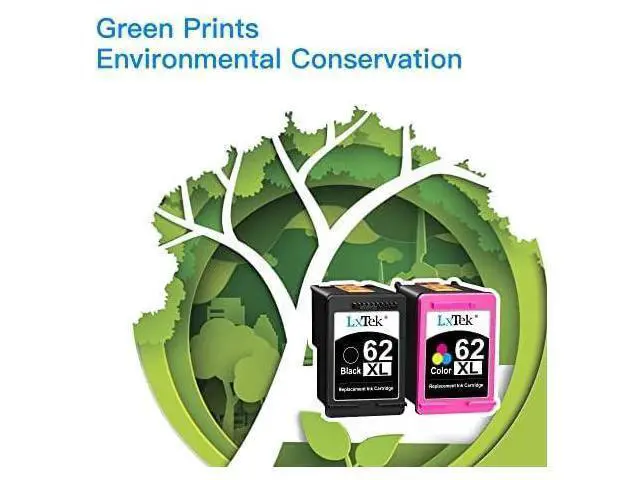 Alt view image 2 of 6 - LxTek Ink Cartridge Replacement 62XL 62 XL to Compatible with Envy 5540 5660 7645 5642 5542 5643 5640 7644 OfficeJet 250 5740 200 5745 Printer (1 Black,1 Tri-Color, 2 Pack)
