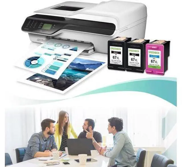 Alt view image 4 of 6 - GREENBOX Remanufactured Ink Cartridge Replacement 67 67XL for DeskJet 2732 2755 Envy 6052 6058 6075 DeskJet Plus 4152 4155 4158 Printer (2 Black 1 Tri-Color)