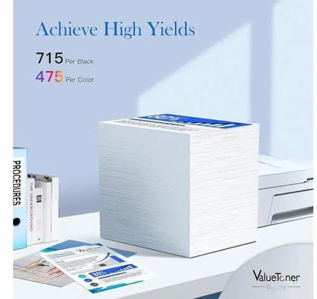 Alt view image 4 of 6 - Valuetoner Supply 62XL Ink Cartridge Combo Pack Replacement 62XL 62 XL High Yield Envy 5540 5640 5660 7644 7645 OfficeJet 5740 8040 OfficeJet 200 250 Series Printer (1 Black, 1 Tri-Color)