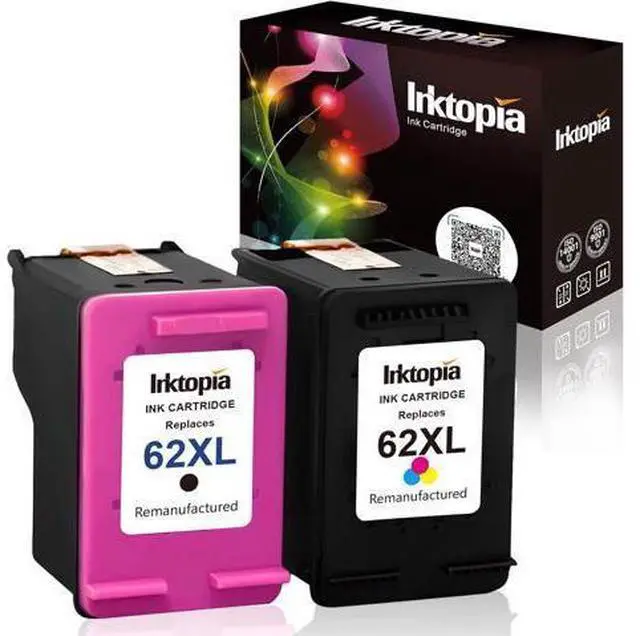 Main image of Inktopia Remanufactured Ink Cartridge Replacement 62XL 62 XL Envy 7640 5660 5540 5640 5642 7645 Officejet 5740 5741 8040 OfficeJet 200 250 Mobile Printer (1 Black 1 Tri-Color)