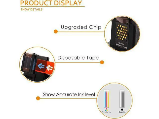 Alt view image 2 of 6 - Inktopia Remanufactured Ink Cartridge Replacement 62XL 62 XL Envy 7640 5660 5540 5640 5642 7645 Officejet 5740 5741 8040 OfficeJet 200 250 Mobile Printer (1 Black 1 Tri-Color)