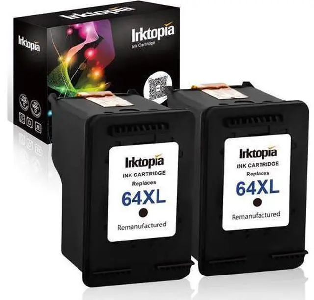 Main image of Inktopia Remanufactured Ink Cartridge Replacement 64XL 64 XL Envy Photo 7858 7855 7155 6255 6220 7120 6232 6255 7158 7164 Envy 5542 Tango X Terra Printer (2 Black)