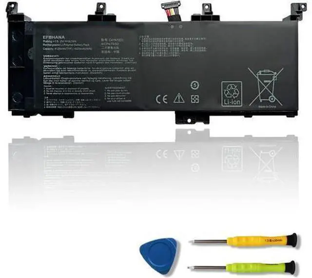 Main image of efohana C41N1531 Laptop Battery Replacement for ROG GL502VS GL502VT GL502VS-1A GL502VS-1E GL502VT-1B GL502VY GL502VY-1A Series Notebook 0B200-01940100 15.2V 62Wh 4120mAh 4-Cells