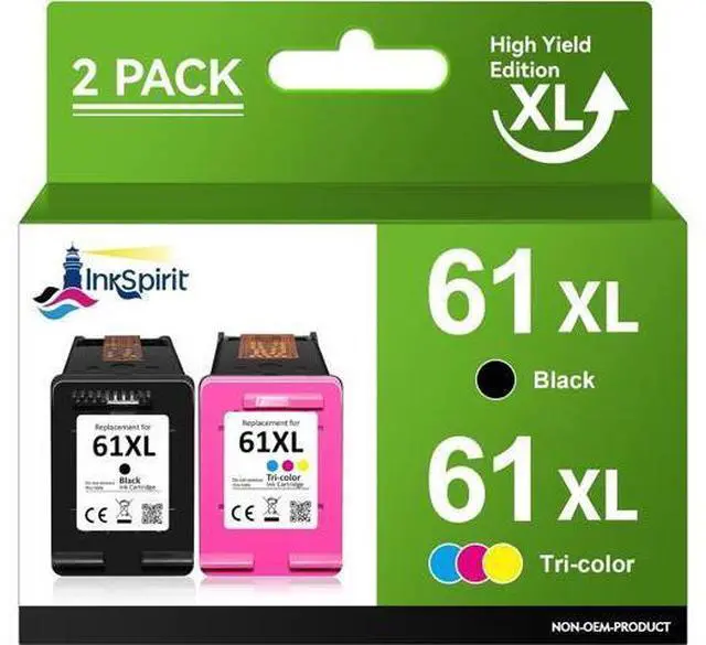 Main image of 61 Black Color Combo Pack, Remanufactured Ink Cartridge Replacement 61XL HP61 for Envy 4500 5530 4502 4501 OfficeJet 4630 4635 2620 DeskJet 2540 3050 2050 1000 1010 1510 3510 Printers (2 Pack)