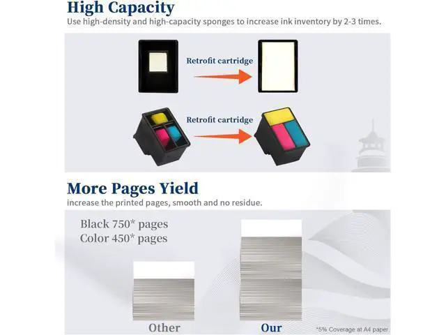 Alt view image 3 of 7 - 61 Black Color Combo Pack, Remanufactured Ink Cartridge Replacement 61XL HP61 for Envy 4500 5530 4502 4501 OfficeJet 4630 4635 2620 DeskJet 2540 3050 2050 1000 1010 1510 3510 Printers (2 Pack)